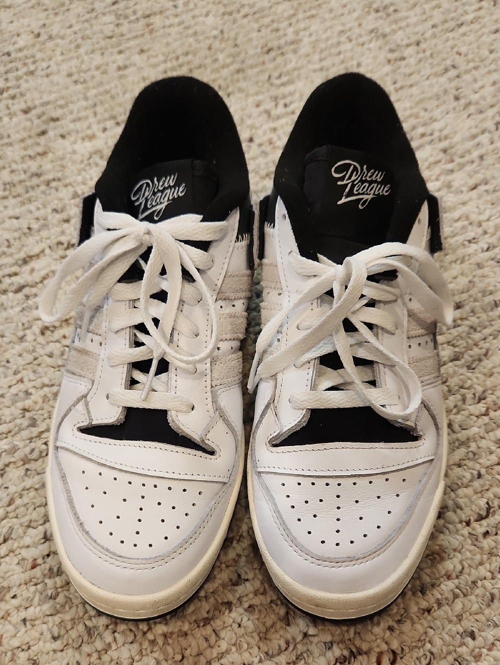 Adidas DREW League Forum 84 Men White and Black Low-Top Sneakers Sz. 7.5
